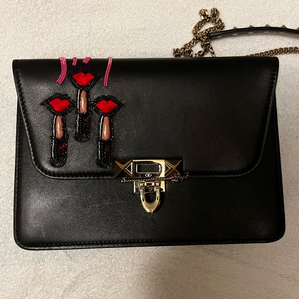 Valentino Lipstick Demilune Bag (Pre-Owned, Great Condition) (Retail: $1,390.00)